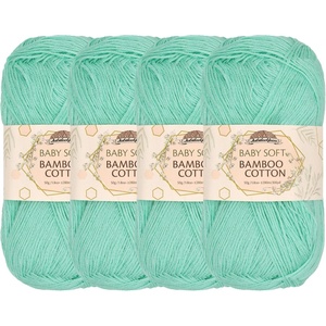 image:imageJubileeYarn Baby Soft Bamboo Cotton Yarn  50gSkein  Sand Cliff Brown  4 Skeins221 Caribbean Reef