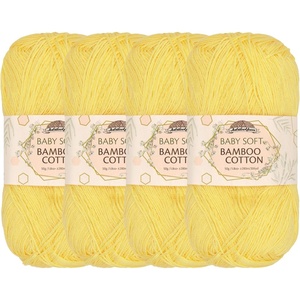 image:imageJubileeYarn Baby Soft Bamboo Cotton Yarn  50gSkein  Sand Cliff Brown  4 Skeins404 Yellow Brick Road