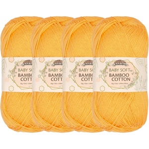 image:imageJubileeYarn Baby Soft Bamboo Cotton Yarn  50gSkein  Sand Cliff Brown  4 Skeins412 Summer Sun