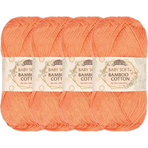 image:imageJubileeYarn Baby Soft Bamboo Cotton Yarn  50gSkein  Sand Cliff Brown  4 Skeins416 Coho Salmon