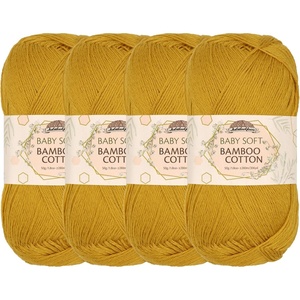 image:imageJubileeYarn Baby Soft Bamboo Cotton Yarn  50gSkein  Sand Cliff Brown  4 Skeins417 Goldenrod
