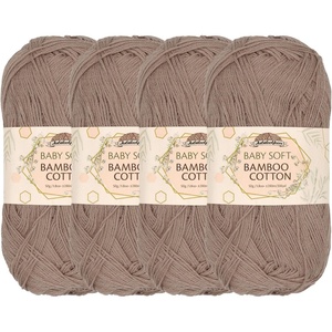 image:imageJubileeYarn Baby Soft Bamboo Cotton Yarn  50gSkein  Sand Cliff Brown  4 Skeins6TC25 Coffee Lover