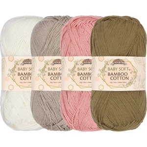 image:imageJubileeYarn Baby Soft Bamboo Cotton Yarn  50gSkein  Shades of Green  4 SkeinsNeutral Shades