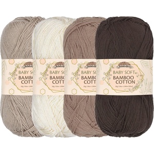 image:imageJubileeYarn Baby Soft Bamboo Cotton Yarn  50gSkein  Shades of Green  4 SkeinsShades of Brown