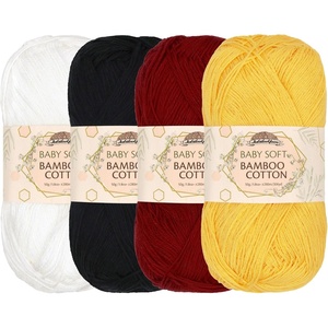 image:imageJubileeYarn Baby Soft Bamboo Cotton Yarn  50gSkein  Shades of Green  4 SkeinsShades of Contrast