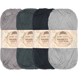 image:imageJubileeYarn Baby Soft Bamboo Cotton Yarn  50gSkein  Shades of Green  4 SkeinsShades of Grey