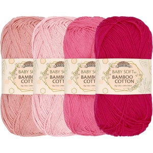image:imageJubileeYarn Baby Soft Bamboo Cotton Yarn  50gSkein  Shades of Green  4 SkeinsShades of Pink