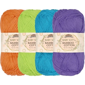 image:imageJubileeYarn Baby Soft Bamboo Cotton Yarn  50gSkein  Shades of Green  4 SkeinsShades of Tropical Colors