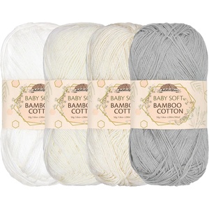 image:imageJubileeYarn Baby Soft Bamboo Cotton Yarn  50gSkein  Shades of Green  4 SkeinsShades of White