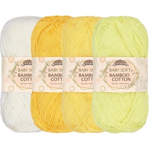 image:imageJubileeYarn Baby Soft Bamboo Cotton Yarn  50gSkein  Shades of Green  4 SkeinsShades of Yellow