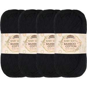 image:imageJubileeYarn Baby Soft Bamboo Cotton Yarn  50gSkein  Watermelon  4 Skeins211 Midnight Black