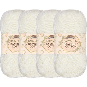 image:imageJubileeYarn Baby Soft Bamboo Cotton Yarn  50gSkein  Watermelon  4 Skeins212 Almond Milk