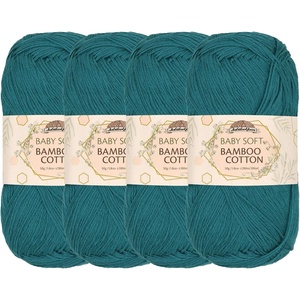 image:imageJubileeYarn Baby Soft Bamboo Cotton Yarn  50gSkein  Watermelon  4 Skeins218 Frozen Tidepool