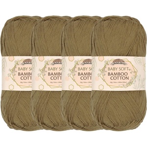 image:imageJubileeYarn Baby Soft Bamboo Cotton Yarn  50gSkein  Watermelon  4 Skeins3210 Chestnut Brown