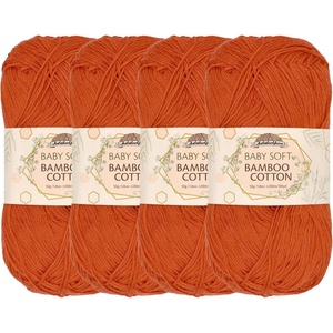 image:imageJubileeYarn Baby Soft Bamboo Cotton Yarn  50gSkein  Watermelon  4 Skeins3407 Burnt Orange
