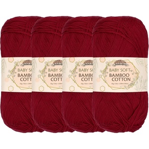 image:imageJubileeYarn Baby Soft Bamboo Cotton Yarn  50gSkein  Watermelon  4 Skeins401 Merlot