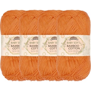 image:imageJubileeYarn Baby Soft Bamboo Cotton Yarn  50gSkein  Watermelon  4 Skeins403 Blood Orange