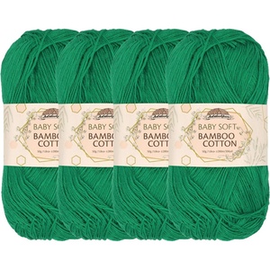 image:imageJubileeYarn Baby Soft Bamboo Cotton Yarn  50gSkein  Watermelon  4 Skeins408 Pine Needle