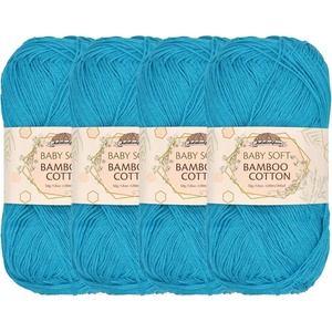image:imageJubileeYarn Baby Soft Bamboo Cotton Yarn  50gSkein  Watermelon  4 Skeins409 Clear Waters
