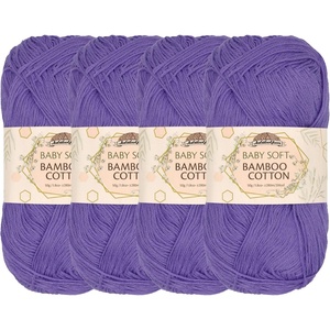 image:imageJubileeYarn Baby Soft Bamboo Cotton Yarn  50gSkein  Watermelon  4 Skeins6001 Mulberry
