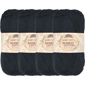 image:imageJubileeYarn Baby Soft Bamboo Cotton Yarn  50gSkein  Watermelon  4 Skeins6003 Deep Grey