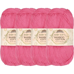 image:imageJubileeYarn Baby Soft Bamboo Cotton Yarn  50gSkein  Watermelon  4 Skeins6TC03 Watermelon