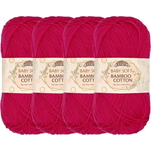 image:imageJubileeYarn Baby Soft Bamboo Cotton Yarn  50gSkein  Watermelon  4 Skeins6TC17 Magenta