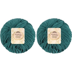 image:imageJubileeYarn Bamboo Cotton Chunky Yarn  100gBall  Almond Milk  2 Balls218 Frozen Tidepool