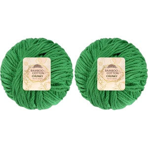 image:imageJubileeYarn Bamboo Cotton Chunky Yarn  100gBall  Almond Milk  2 Balls3204 Shamrock Green
