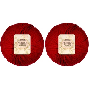 image:imageJubileeYarn Bamboo Cotton Chunky Yarn  100gBall  Almond Milk  2 Balls401 Merlot