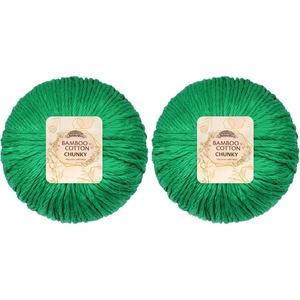 image:imageJubileeYarn Bamboo Cotton Chunky Yarn  100gBall  Almond Milk  2 Balls408 Pine Needle