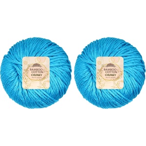 image:imageJubileeYarn Bamboo Cotton Chunky Yarn  100gBall  Almond Milk  2 Balls409 Clear Waters