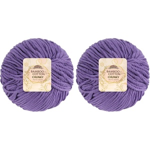 image:imageJubileeYarn Bamboo Cotton Chunky Yarn  100gBall  Almond Milk  2 Balls6001 Mulberry
