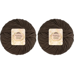 image:imageJubileeYarn Bamboo Cotton Chunky Yarn  100gBall  Almond Milk  2 Balls6FY23 Dark Brown