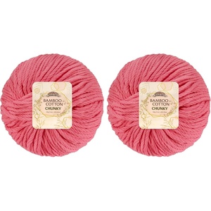 image:imageJubileeYarn Bamboo Cotton Chunky Yarn  100gBall  Almond Milk  2 Balls6TC03 Watermelon