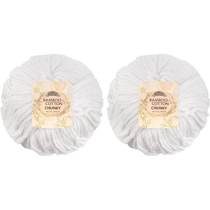 image:imageJubileeYarn Bamboo Cotton Chunky Yarn  100gBall  Primrose Pink  4 Balls210 Cotton White