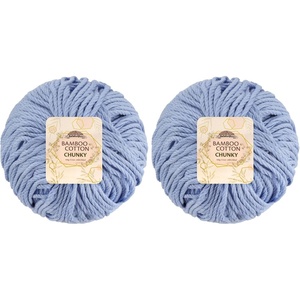 image:imageJubileeYarn Bamboo Cotton Chunky Yarn  100gBall  Primrose Pink  4 Balls213 Glacier Blue