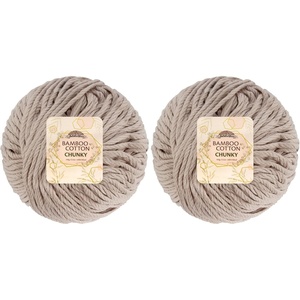 image:imageJubileeYarn Bamboo Cotton Chunky Yarn  100gBall  Primrose Pink  4 Balls215 Sand Cliff Brown