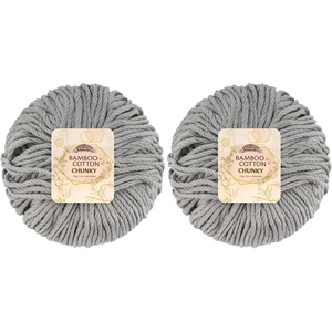 image:imageJubileeYarn Bamboo Cotton Chunky Yarn  100gBall  Primrose Pink  4 Balls219 Smoky Sky