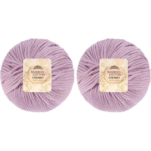 image:imageJubileeYarn Bamboo Cotton Chunky Yarn  100gBall  Primrose Pink  4 Balls222 Lilacs