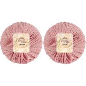 image:imageJubileeYarn Bamboo Cotton Chunky Yarn  100gBall  Primrose Pink  4 Balls223 Dreamy Blush