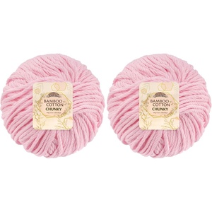 image:imageJubileeYarn Bamboo Cotton Chunky Yarn  100gBall  Primrose Pink  4 Balls3305 Primrose Pink