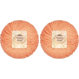 image:imageJubileeYarn Bamboo Cotton Chunky Yarn  100gBall  Primrose Pink  4 Balls411 Peach Cobbler
