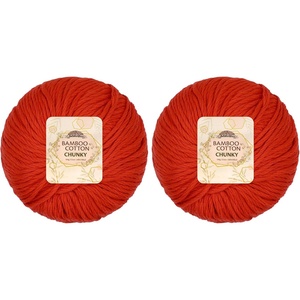 image:imageJubileeYarn Bamboo Cotton Chunky Yarn  100gBall  Primrose Pink  4 Balls418 Cherry Red