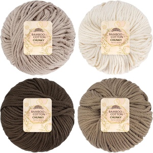 image:imageJubileeYarn Bamboo Cotton Chunky Yarn  100gBall  Shades of Blue  4 BallsShades of Brown