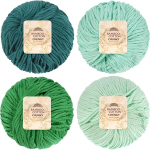 image:imageJubileeYarn Bamboo Cotton Chunky Yarn  100gBall  Shades of Blue  4 BallsShades of Green