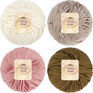 image:imageJubileeYarn Bamboo Cotton Chunky Yarn  100gBall  Shades of Blue  4 BallsShades of Neutral Tones