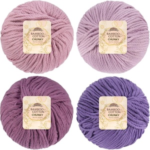 image:imageJubileeYarn Bamboo Cotton Chunky Yarn  100gBall  Shades of Blue  4 BallsShades of Purple