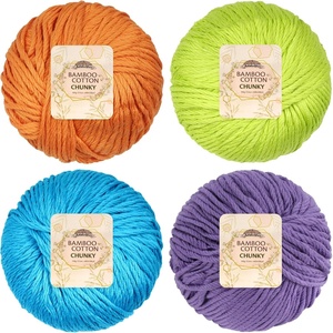 image:imageJubileeYarn Bamboo Cotton Chunky Yarn  100gBall  Shades of Blue  4 BallsShades of Tropical Colors