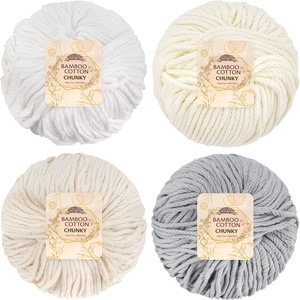 image:imageJubileeYarn Bamboo Cotton Chunky Yarn  100gBall  Shades of Blue  4 BallsShades of White